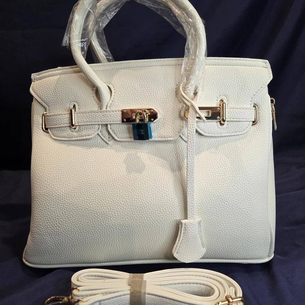 Elegant White Top-Handle Satchel Bag - Picture 6 of 10